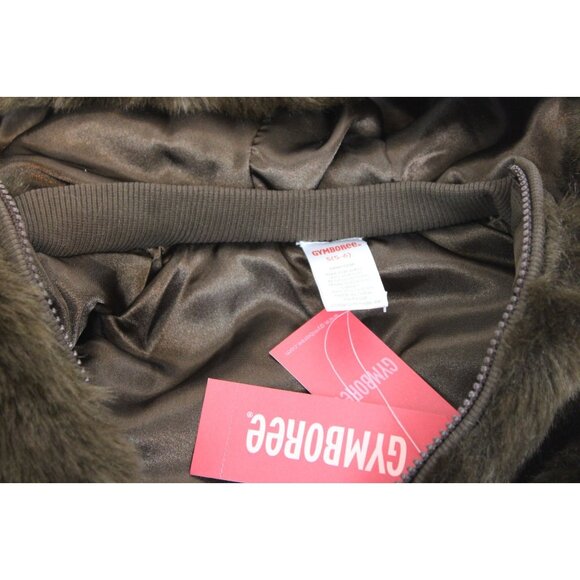 NWT 2008 Gymboree Winter Snowflake Brown Faux Fur Sleeves Jacket Vest Hood Zip S - Picture 8 of 11